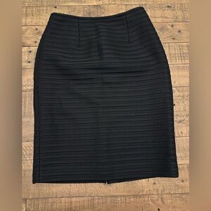 Calvin Klein Women's Black Striped Textured Above The Knee Pencil Skirt - Size 4